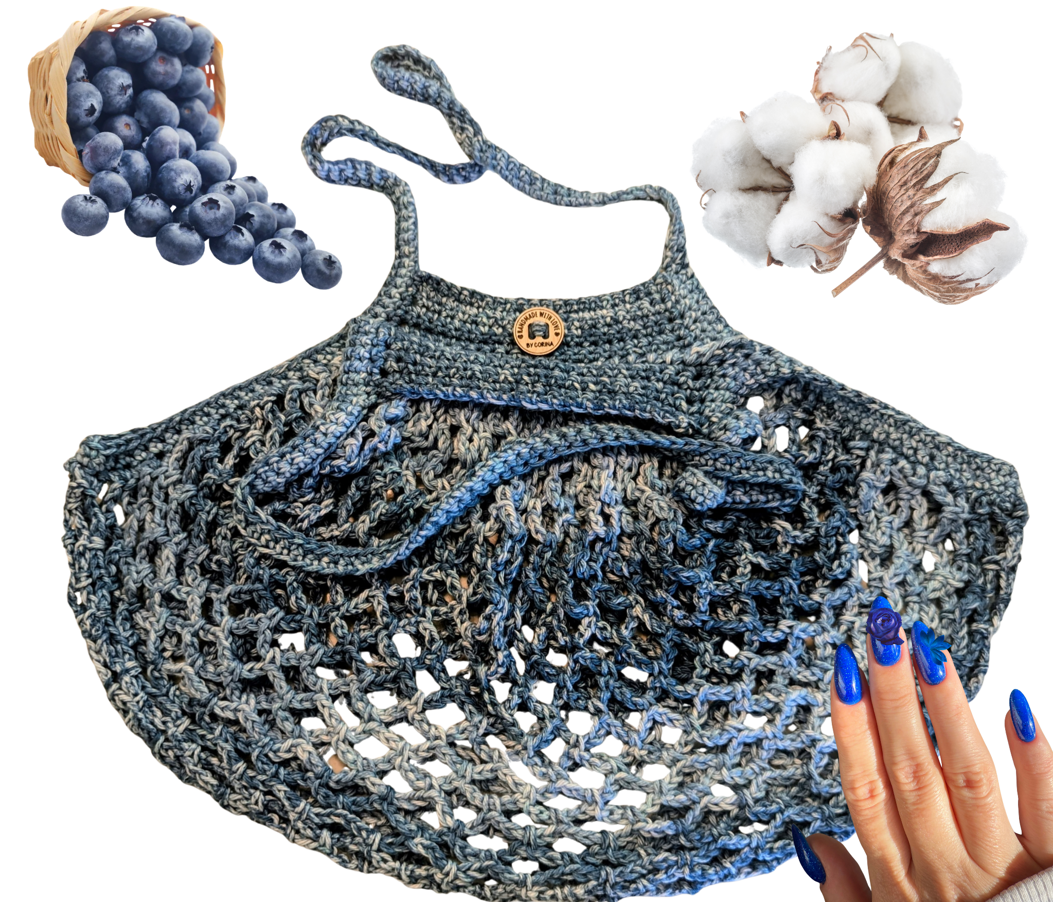 100% Cotton Crochet Market Bag