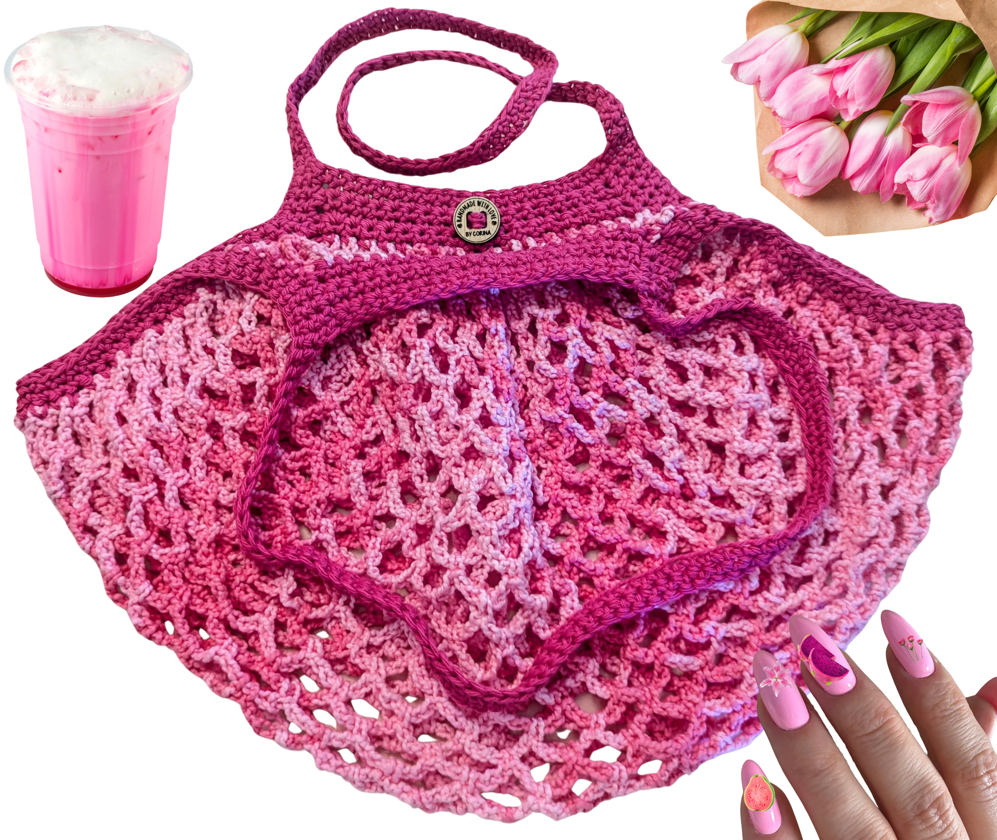 100% Cotton Crochet Market Bag